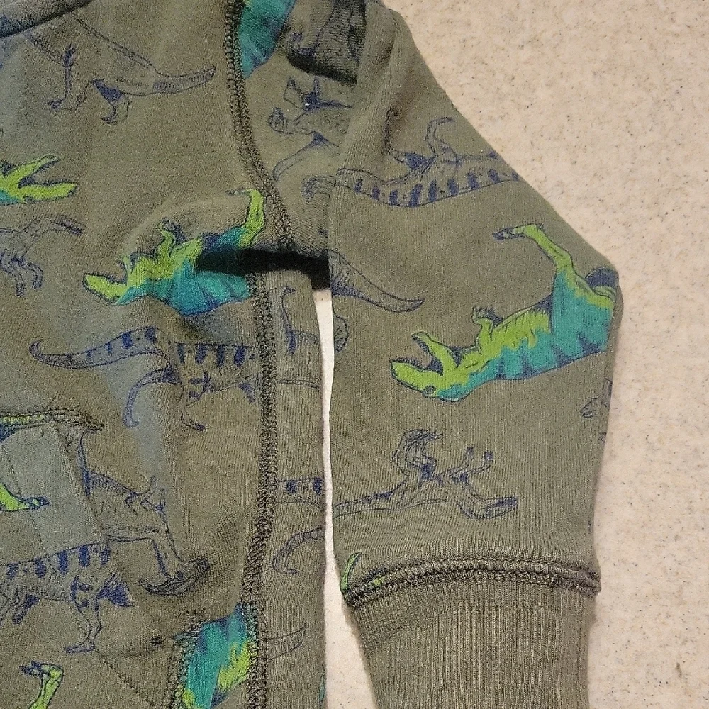 Carter's Green Dinosaur Zipup Hoodie SIZE 3T